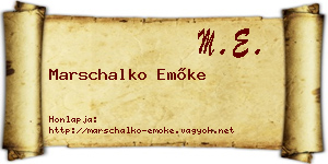 Marschalko Emőke névjegykártya